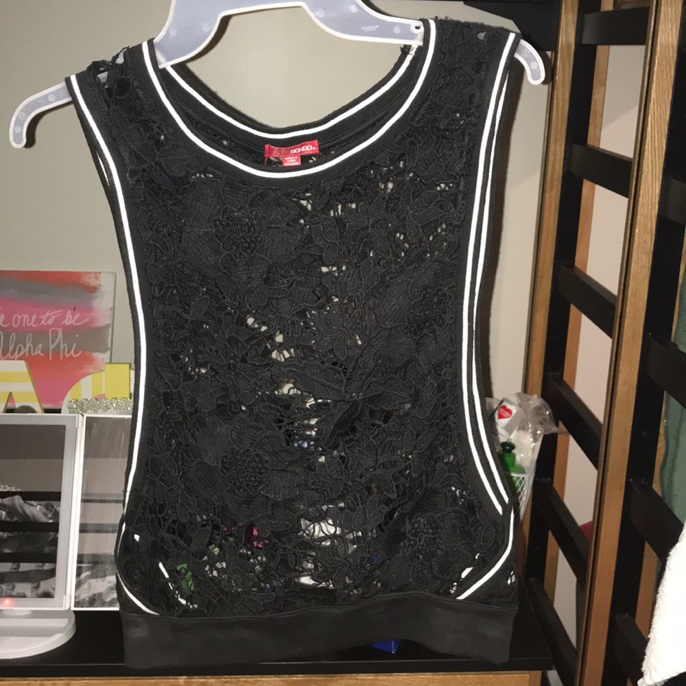 Black lace tank